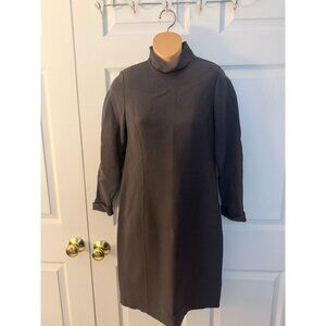 Vintage Fiandaca Womens Gray Wool Sheath Dress Size 4